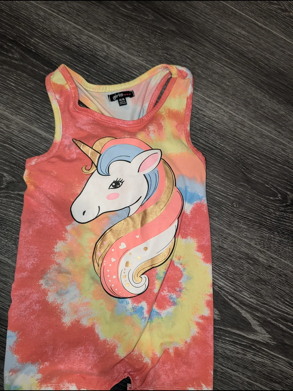 Girls Unicorn Tie-Dye Shirt - Multicolor